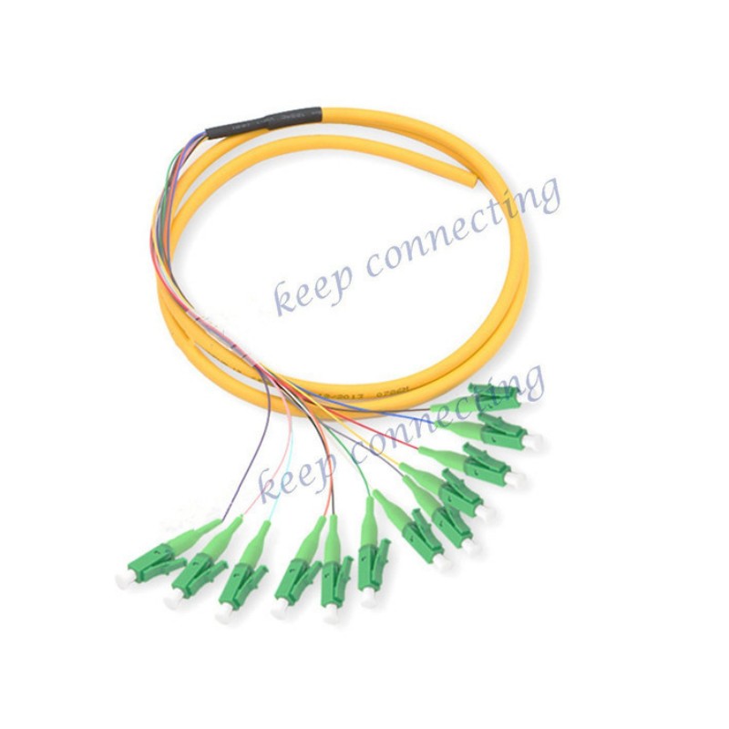 LC UPC Single Mode Single Core Fiber Optic Pigtail LZH/PVC 12cores for FTTH Network
