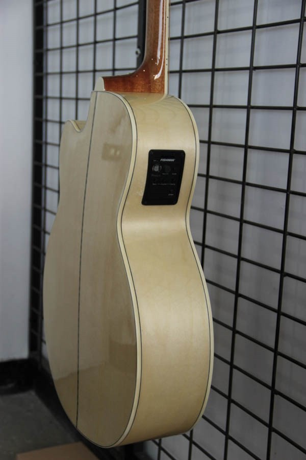 Free shipping China handmade J2002 nature cut away electric acoustic guitar