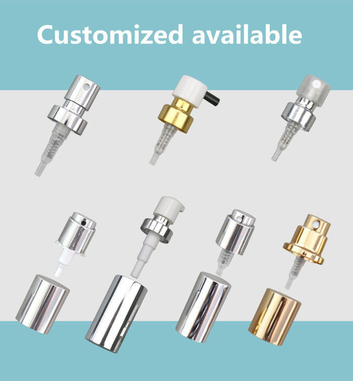 Plastic Metal Gold 20mm Mist Sprayer Pump For Body Spritzers Lotion Bottles