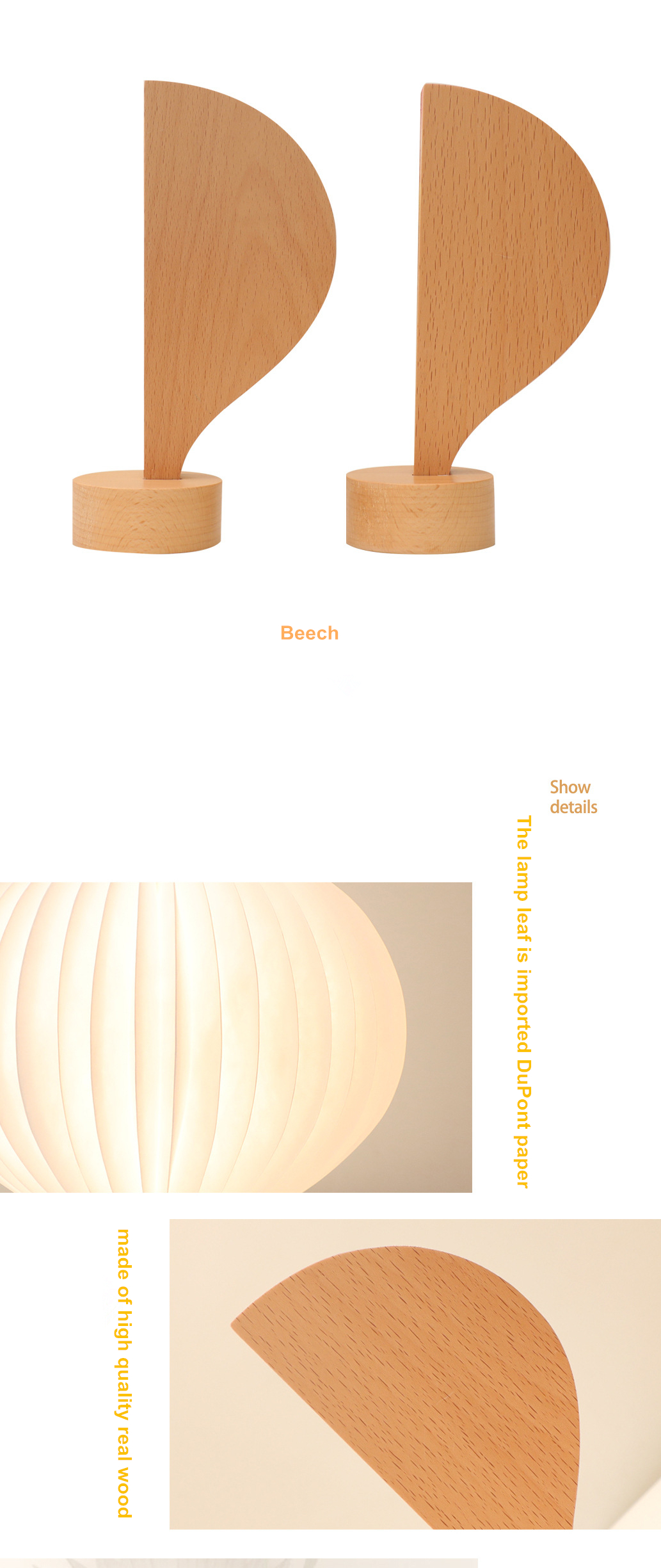 Bedside Real Wood Table Lamp Creative Hot Air Balloon Design Dupont Paper Night Lights Gifts