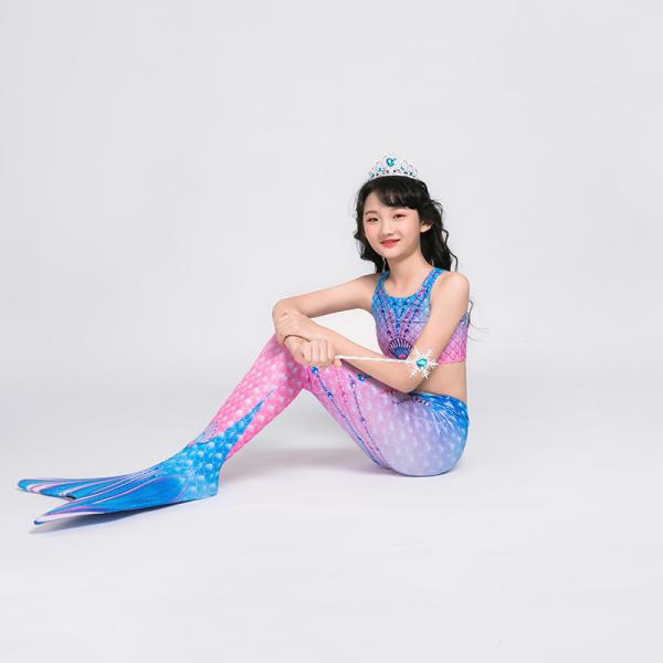 Colorful Unicorn Mermaid Tails For Swimming With Flower Monofin Fade - Resistant