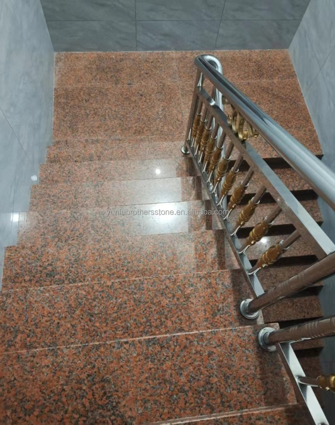 G562 Red Granite Natural Stone Polished Anti Slip Granite Slab for Stair Luxury Style