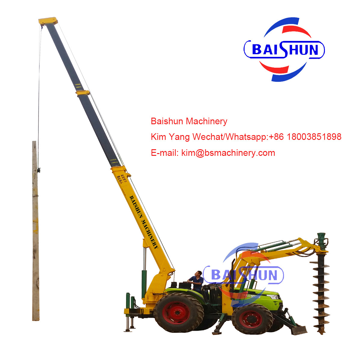 Custom Made Tractor Post Hole Borer , Large Post Hole Digger For Kubota Tractor