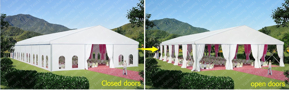 Heat Resistant Tent Accessories Height Customizable Fabric Door Glass Door Roller Gate