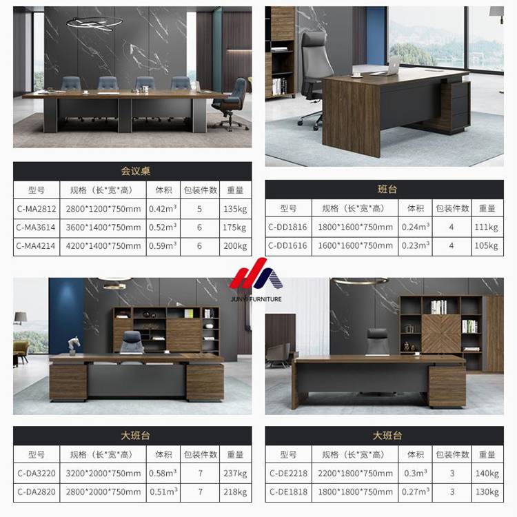 Y Mail Packing Level Melamine E1 Material Luxury Office Furniture for Boss Desks
