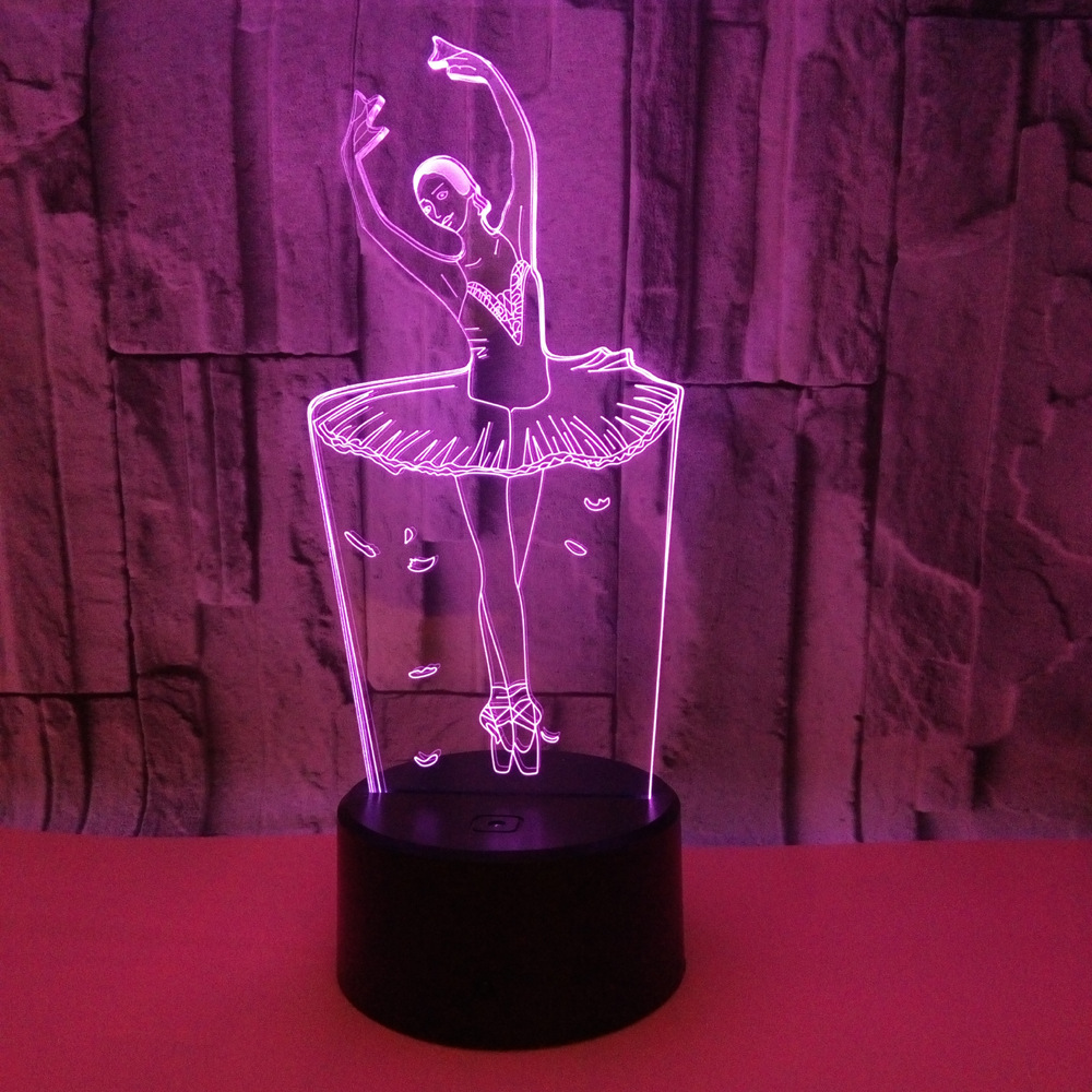New ballet 3D night light custom logo shape Advertising display LED visual Gift atmosphere small table lamp light