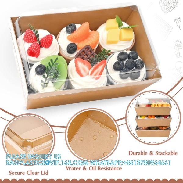 Large Charcuterie Boxes With Lids 8x6 Inches, 20 Pack To Go Food Containers Take