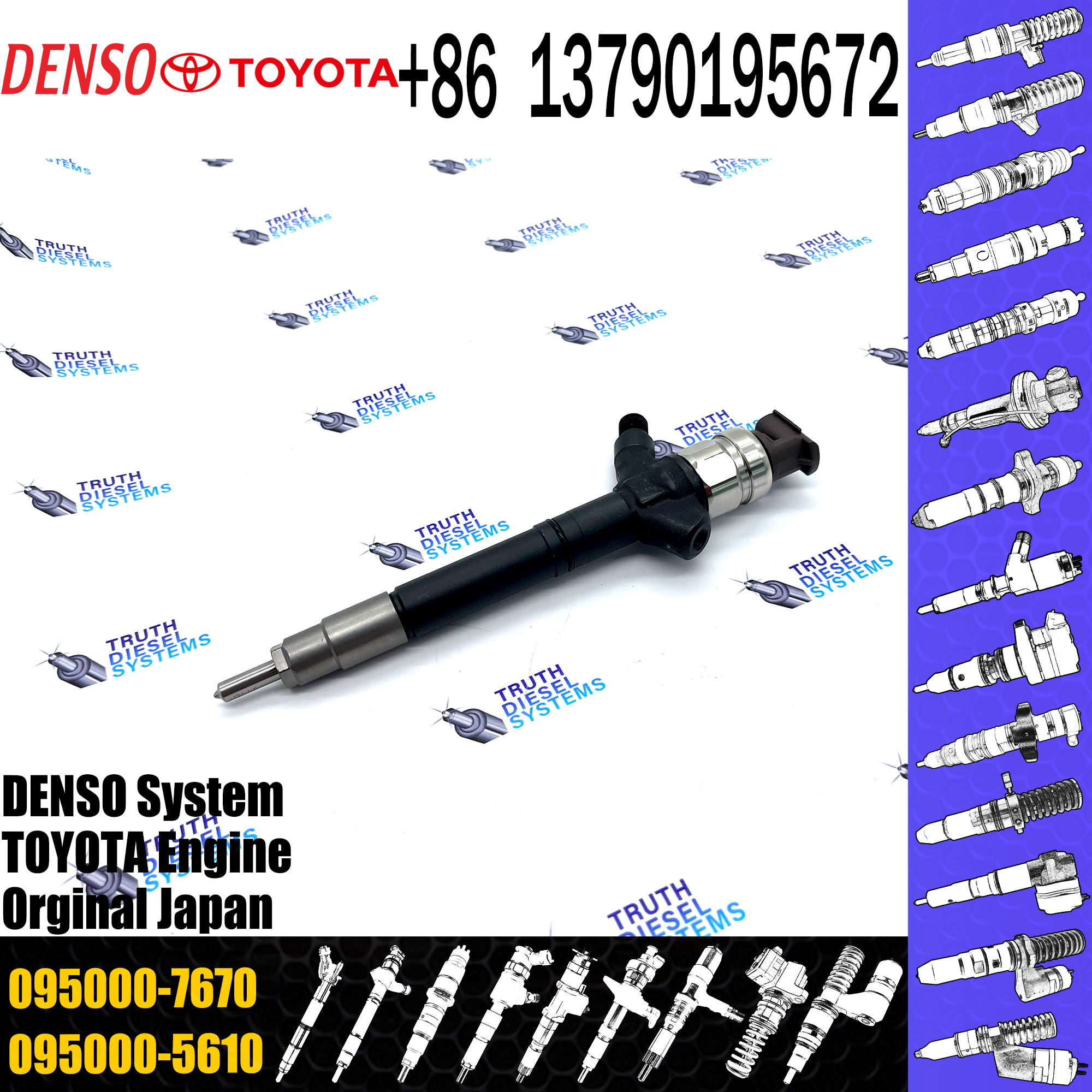 diesel fuel engine injector 095000-7670 23670-09280 for engine high pressure pump engine injection injector 095000-7670