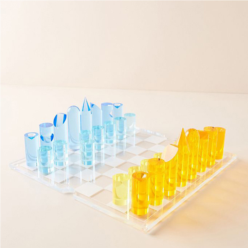 Plexiglass Acrylic Game Set XO Game Lucite Chess Set For Family Entertainment