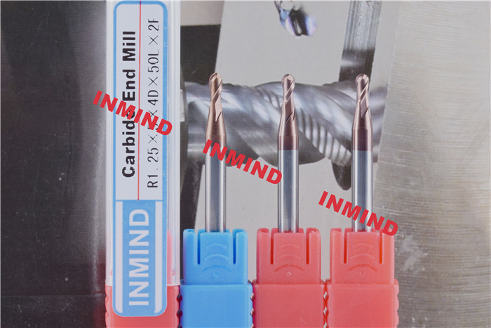 Milling Machine Cutting Bits , Carbide Ball Nose End Mills For Stainless Steel