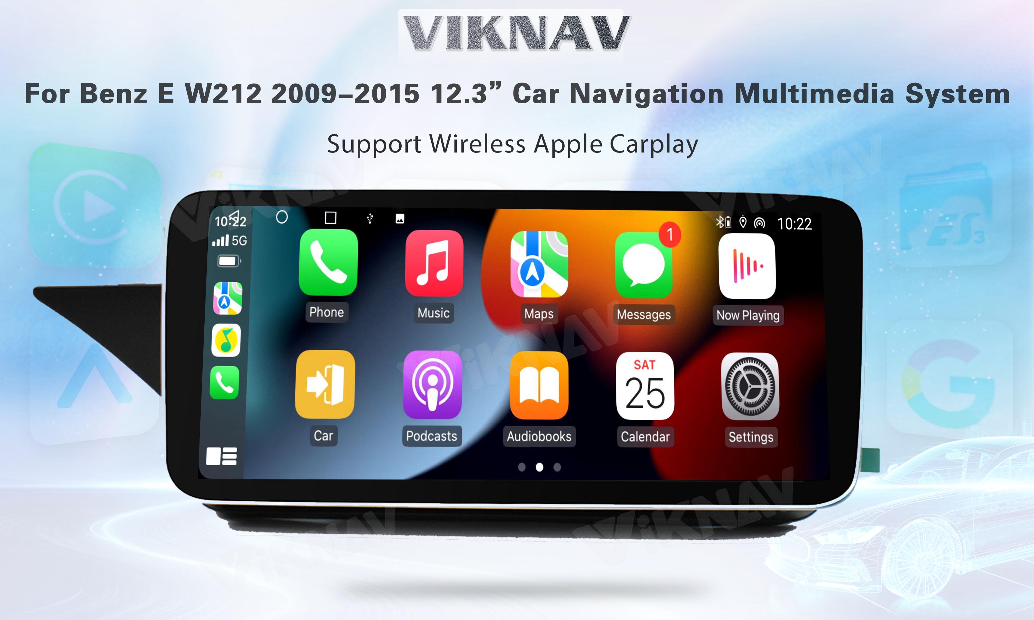 Viknav 12.3inch Android Car Radio With Screen For Mercedes Benz E Class W212 2009-2015 GPS Navigation 2Din Player NTG4.5