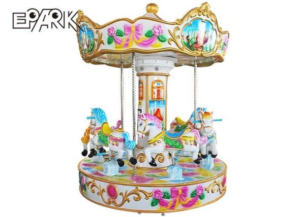 Amusement Park 6 People Carousel Ride European Style Coin Operated Merry Go