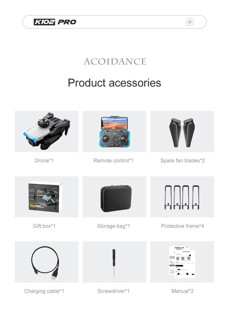 Beginner Operator Skill Level K102 PRO Drones Camera for Adults 4k Live Video RC Quadcopter Helicopter