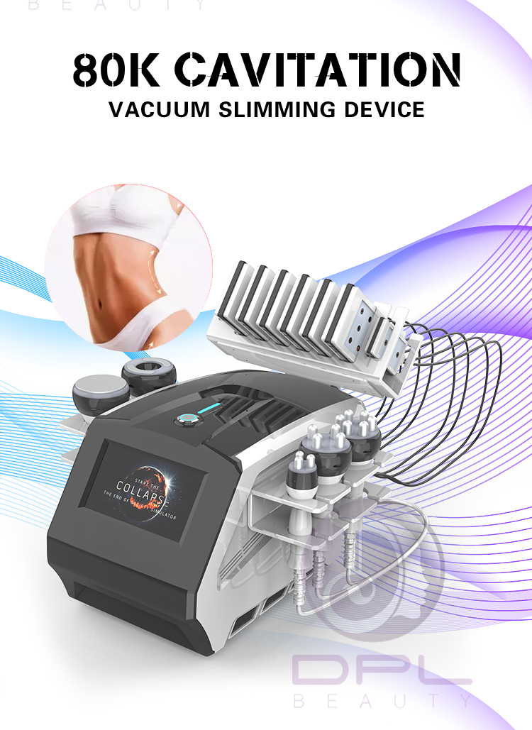 Vacuum 6 In 1 Ultrasonic Cavitation Machine 80kHz Cellulite Removal