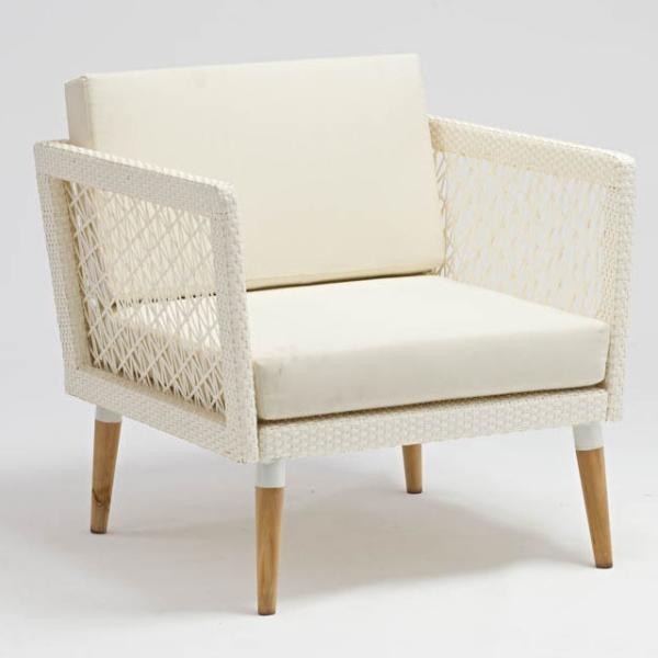 Comfortable Rattan Outdoor Armchairs for Garden in Modern Design Style and NO