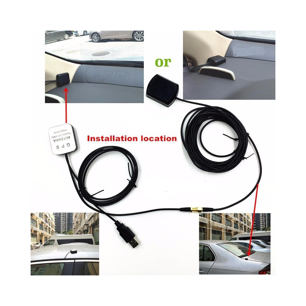 1575.42MHz External Tracker Patch Active Housing RTK USB Car GSM GLONASS GPS Antenna
