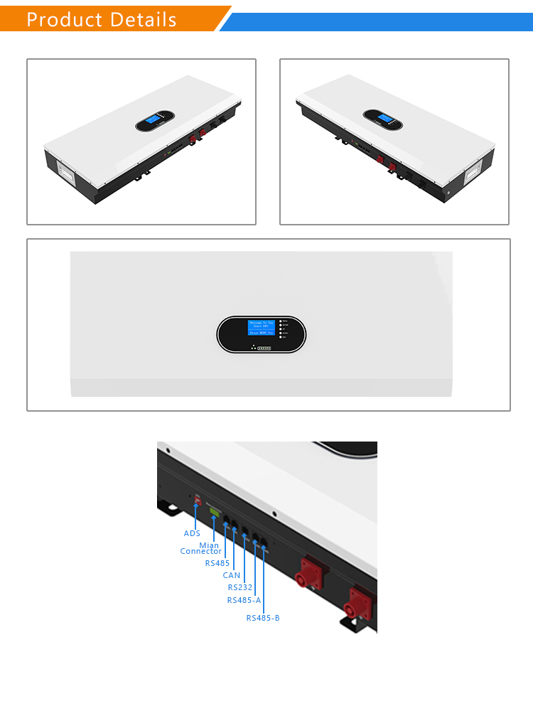 51.2V LiFePO4 Lithium Power Wall BMS 135ah 7KWH Solar Battery For House
