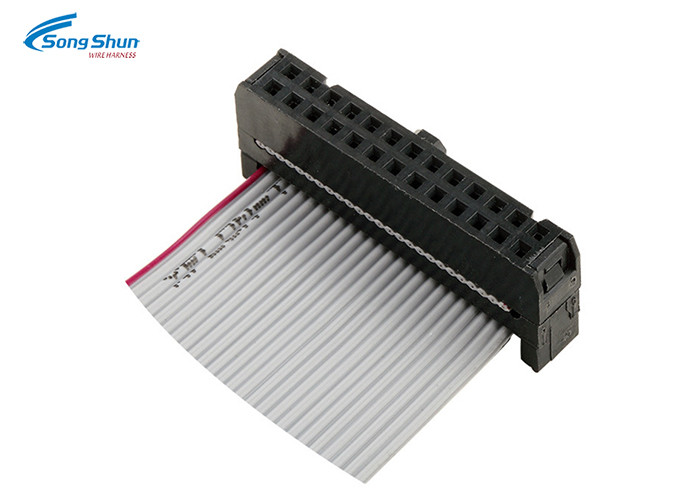 2.54mm Pitch Computer Ribbon Cable , Gray Jacket Flat 26 Pin Ribbon Cable