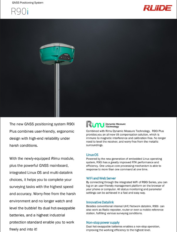 Ruide R90I 965 Channel RTK GNSS Receiver Dual Frequency GPS