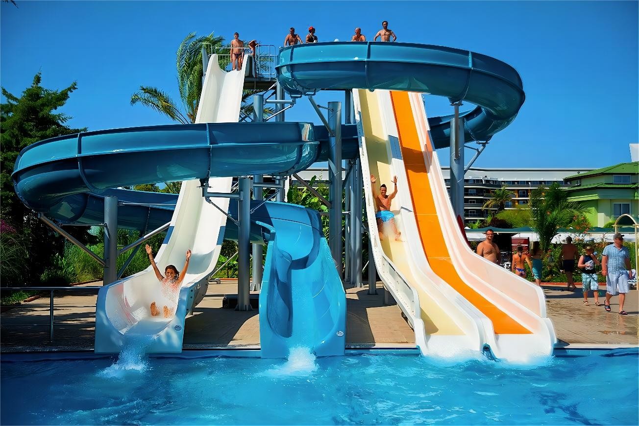 ODM Outdoor Games Play Theme Park Fiberglass Water Slide for Kids