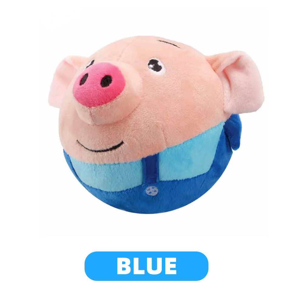 Dog Plush Toy Funny Pig Electronic Interactive Pet Bouncing Balls Active Moving Squeaky