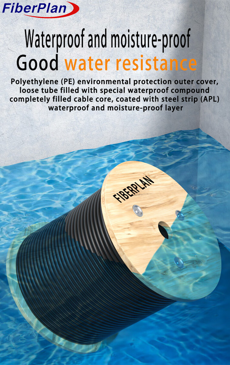 Underground Double Armored Direct Buried Fiber Optic Cable For Outdoor Use