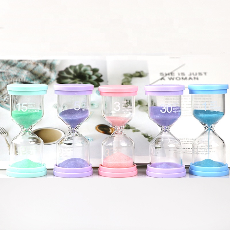 Hot sell plastic sand timer hourglass 30 seconds, 1min, 5 min, 10min, 15min, 30 min