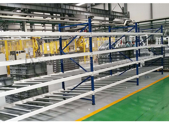 Rolling Fluent Stacking Rack System Shelf Storage Warehouse Rack For Display