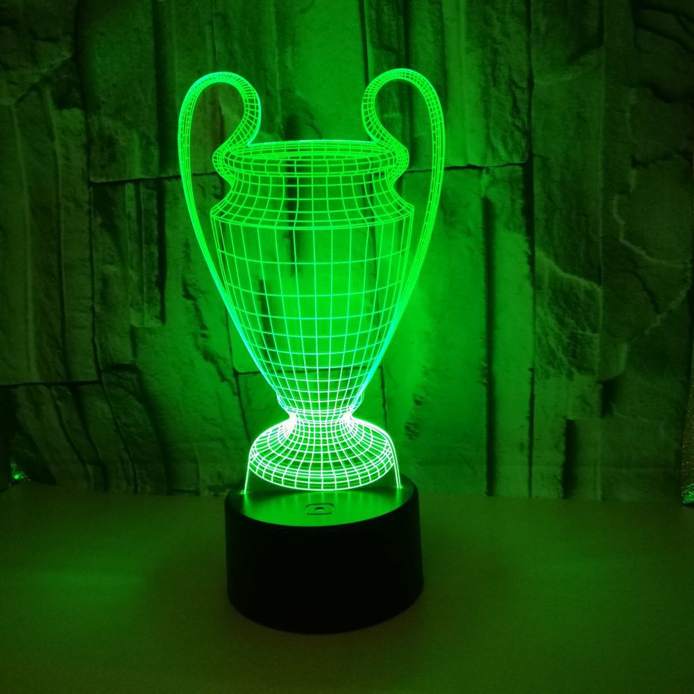 Champion sports creative gifts custom 3D night light trophy colorful touch LED visual small table lamp