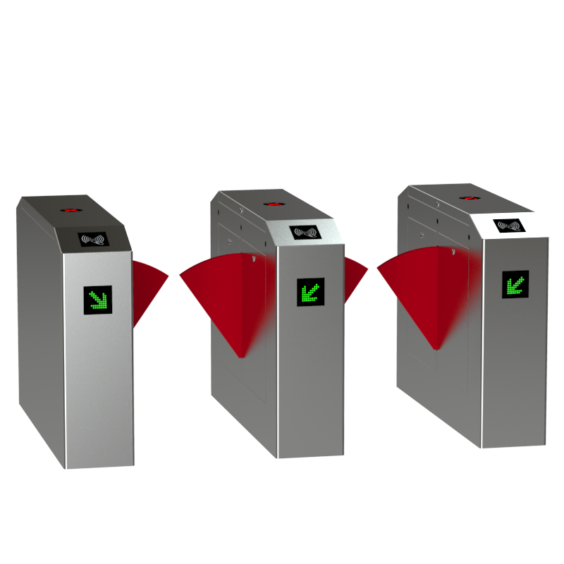 Good Quality 304 Stainless Steel Barrier Turnstile Access Control System Auto Bridge Flap Turnstile Optional Fingerprint Reader