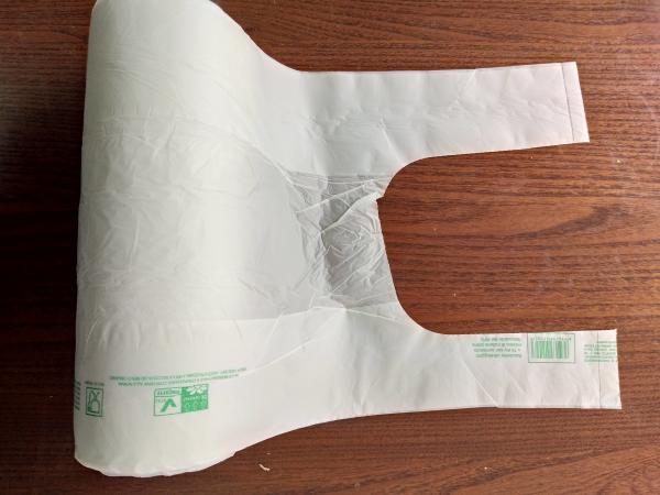 EN13432 Biodegradable Plastic Shopping Bags 22 + 12 X 50 Cm For Vegetable /