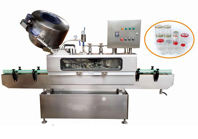 Video Inspection Provided Automatic Steam Type Vacuum Capping Machine for Glass Bottles
