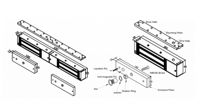 1200Lbs Double Door Magnetic Lock with LED magnetic lock With Lock Sensor -JS-280D
