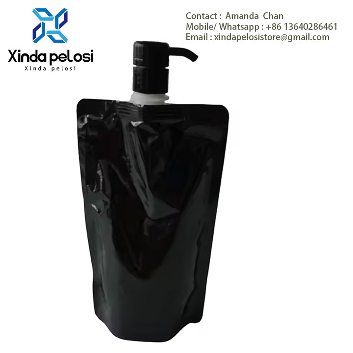 Refillable Custom Design Print With Foam Pump Head Stand Up Pouch Bag For Liquid Soap Hand,Sanitizer Foam