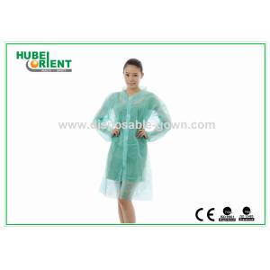  55gsm Single Use Tyvek Protective Lab Coat With Velcros Closure Manufactures