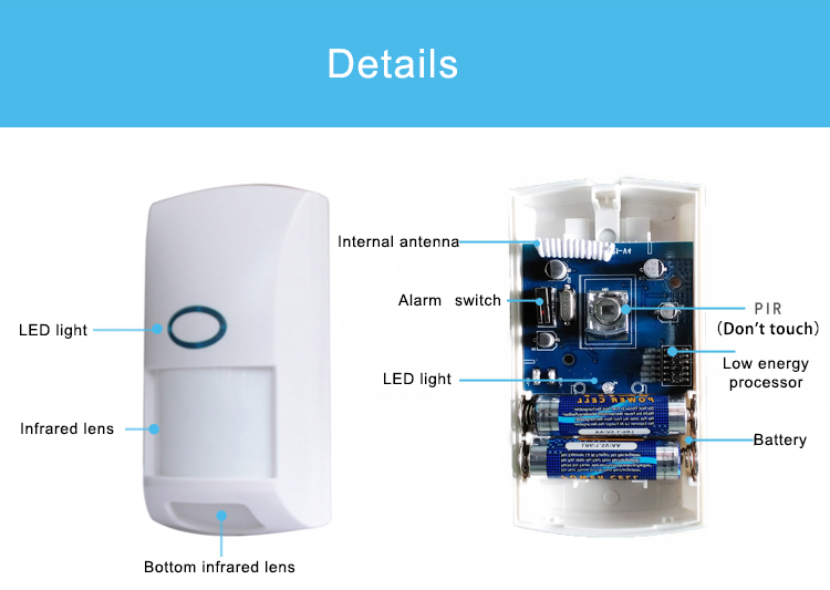 New model alarm system low power consumption cable anti-pet detector