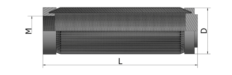 Stainless steel pleated cartridge type 10 specification diagram