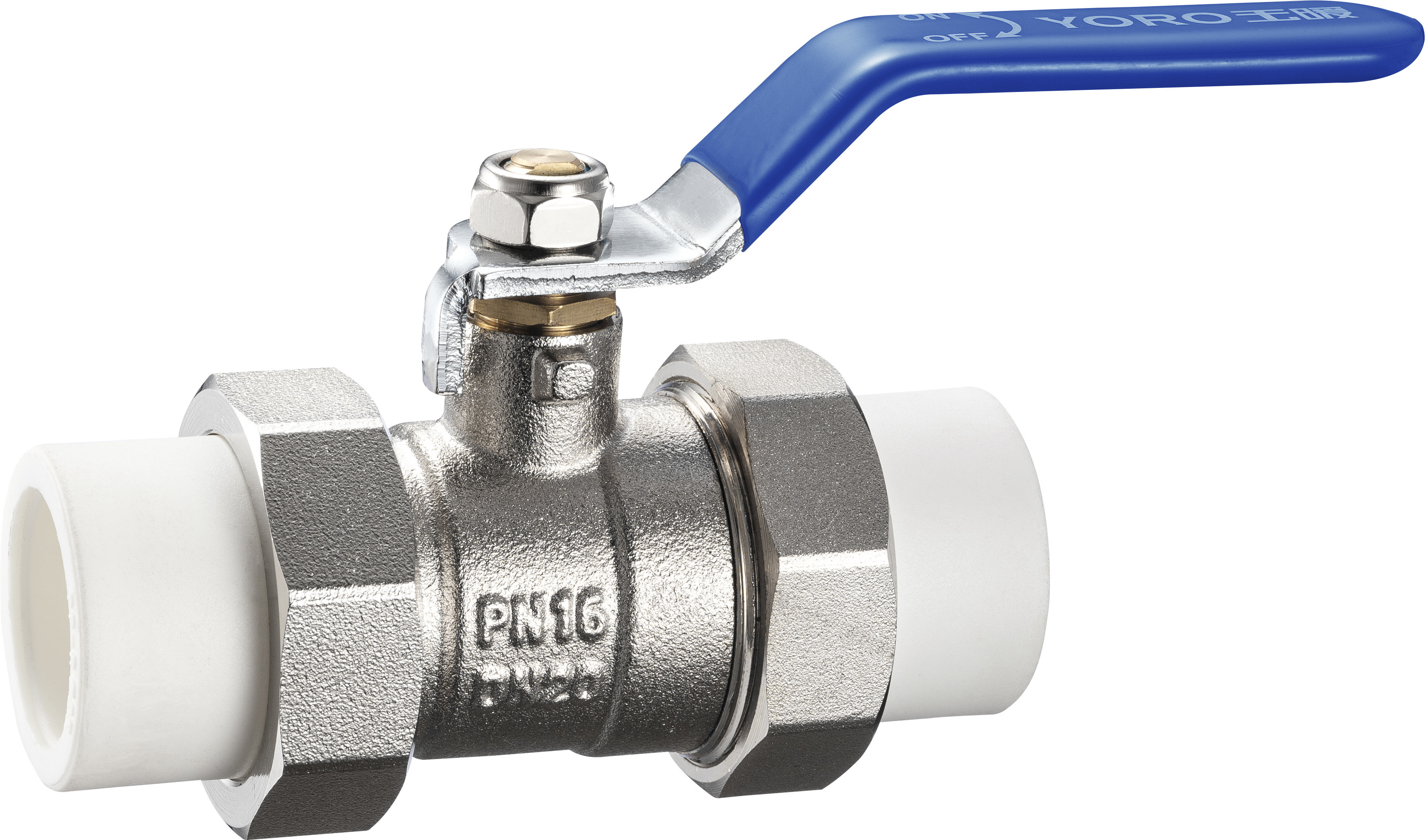 3316 3317 3318 Brass Ball Valve DN15 DN20 DN25 DN32 DN40 DN50 for Connections PP-R x PP-R, Female x PP-R, Male x PP-R