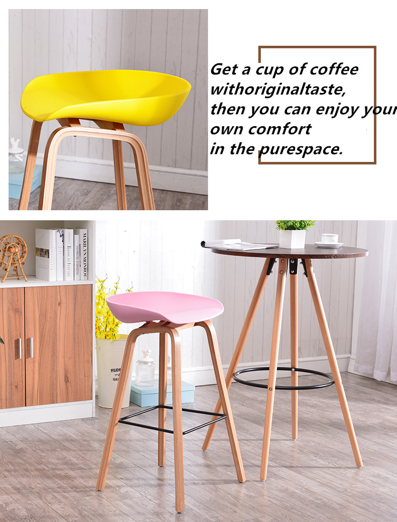 Practical Wooden Dining Chairs , Multi Colored Plastic Bar Chairs