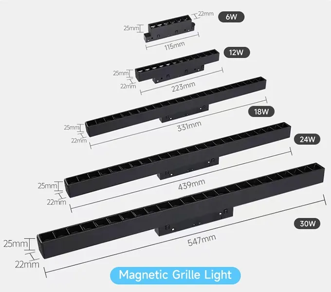 Factory Price Dali Dim Plastic Alu Low-Glare 110lm/W Foldable Bike Fruit Shop Workshop Shopping Office Cafe Canteen Cloth Shop LED Track Magnetic Grille Light