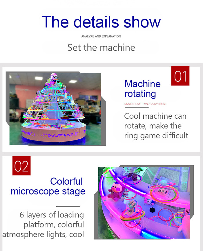 Booth Amusement Carnival Games Ring Toss Gift Machine With Colorful Light
