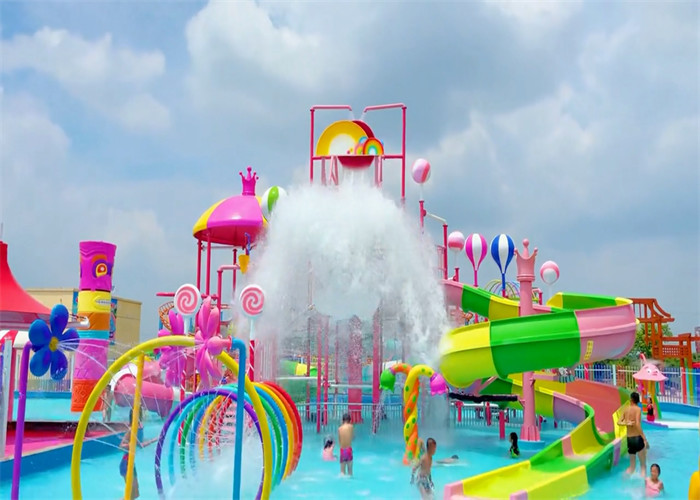 Water Slide Interactive Family Aqua Playground Water Play House Candy Style