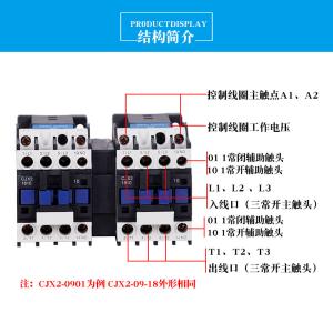 CJX2-N AC Reversing Contactor , 3 Phase Reversing Contactor 3P 4P 9A~95A AC-3 AC