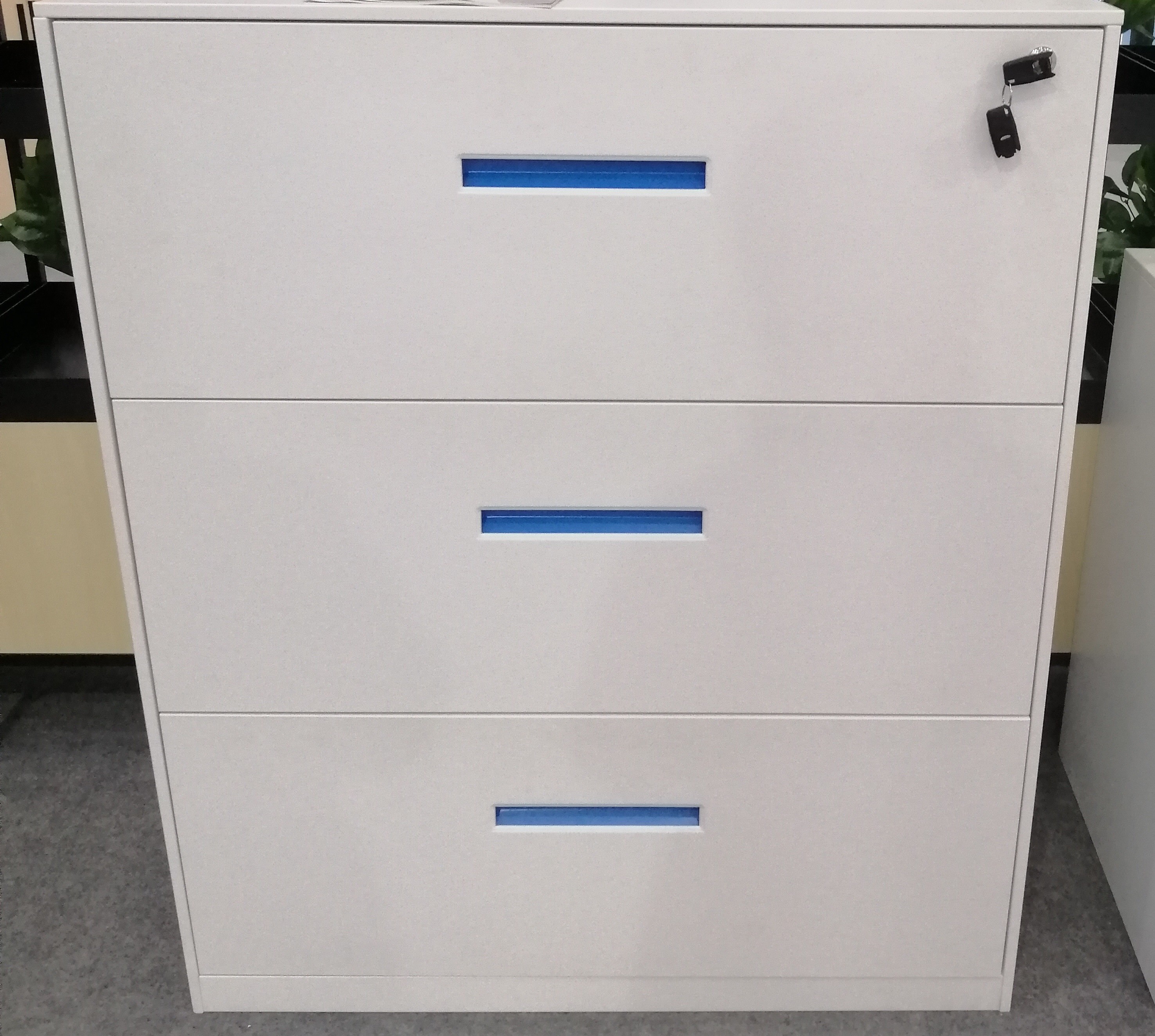 3 Drawer Vertical Metal File Cabinet Cold Rolling Steel Plate For Office