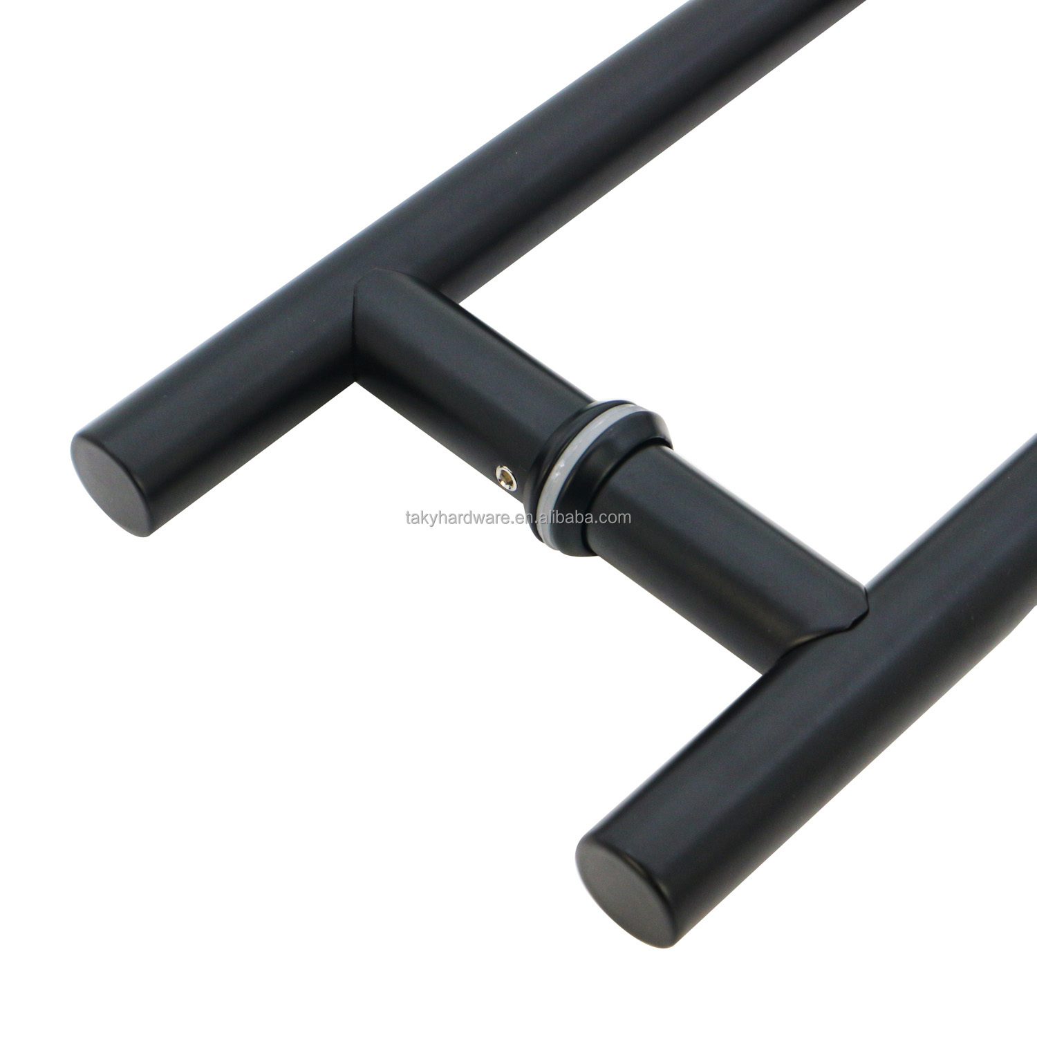 0.5mm Thickness Matt Black Interior Glass Door Handles for Office Shower Room Enclosure