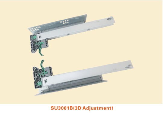 SU3001 Three-fold Full Extension Undermount Drawer Slide Series (With Locking clip and Damper)