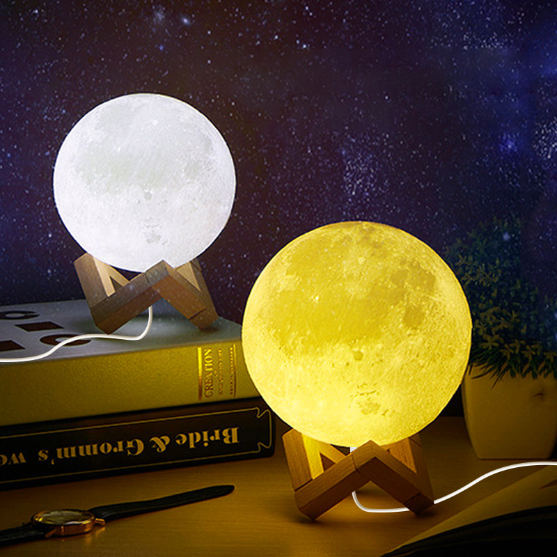 Dimmable LED Smart Moon Lamp APP Voice Control Cold Warm Color