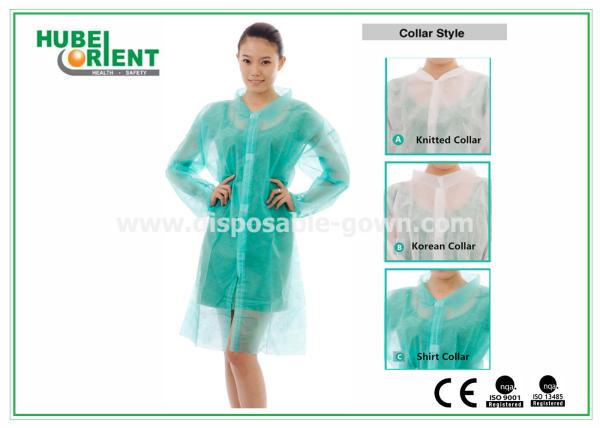 PP/MP/Tyvek Disposable Laboratory Coats With Velcro And Shirt Collar for prevent