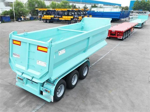 CIMC China factory high strength steel U Shape Hot Sale 3 axles Heavy Duty Hydraulic End Rear Tipper Dump Cart Semi Trailer