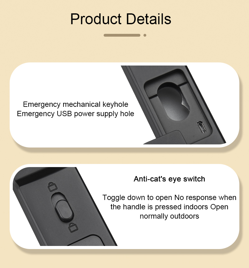 Digital Outside IP65 Waterproof Fingerprint Password Card With Tuya TTlock App Remote Unlock Smart Home Door Lock